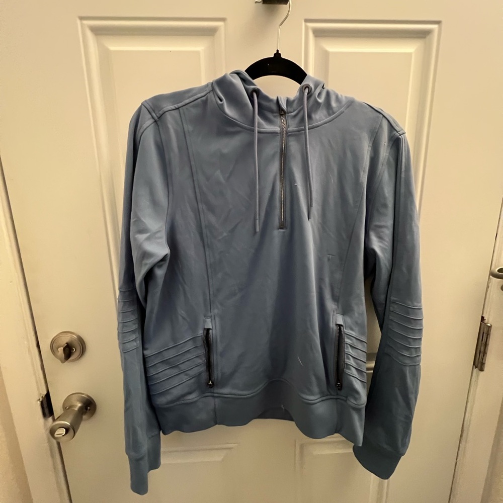 Athleta Sky Blue Hoodie with Zipper Accents